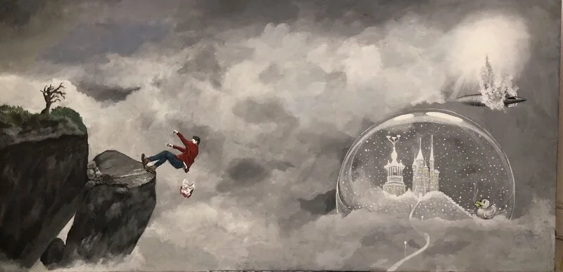 Akrylmålning Fallen av Inka Lindgren