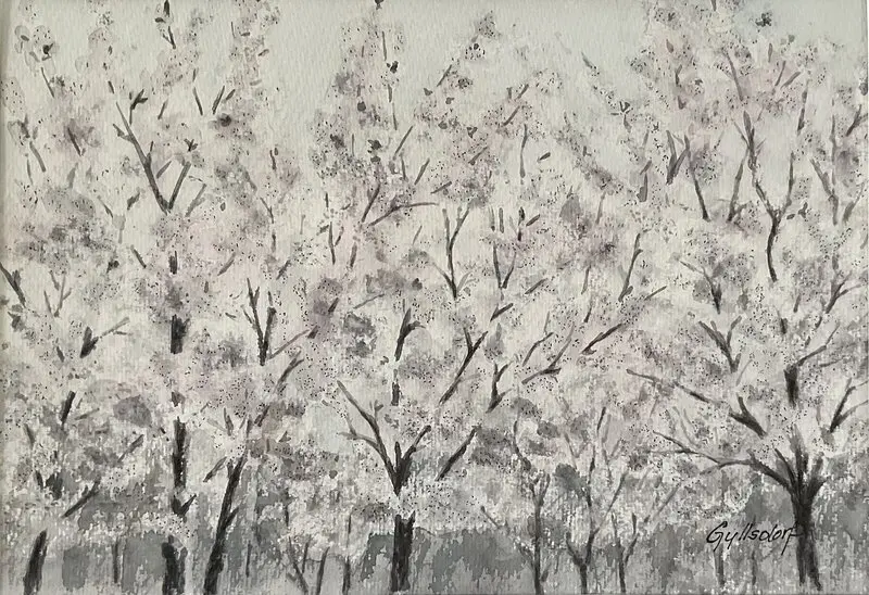 Fruktträdgården i blom av Silvia Gyllsdorf