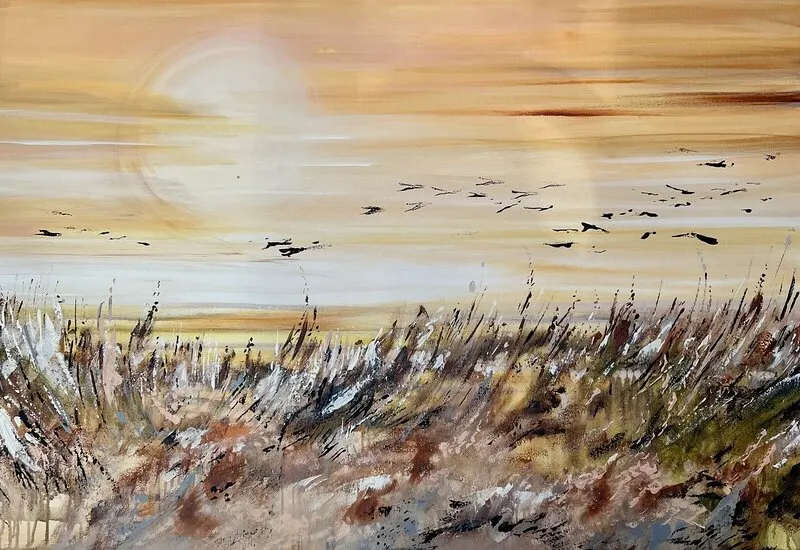 Akrylmålning Beach afternoon av Anne-lee Andersson