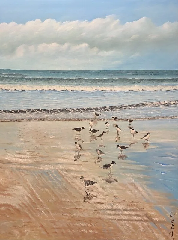 Oljemålning On The Beach av Sean Aghili