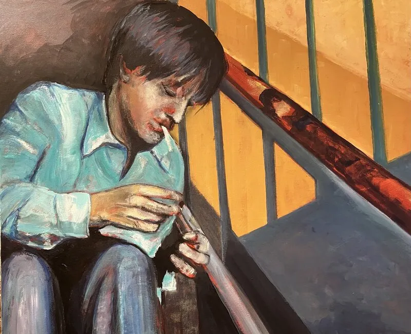 Akrylmålning Ett bloss av Ann Olbers Croall