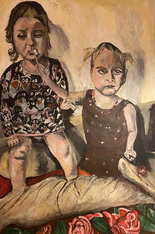 Akrylmålning Du blir inte lönsam med svarta tänder. av Charlotta Bjälemark