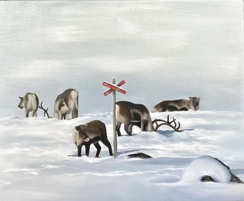 Oljemålning Vinterfjäll av Sofia Ohlsén