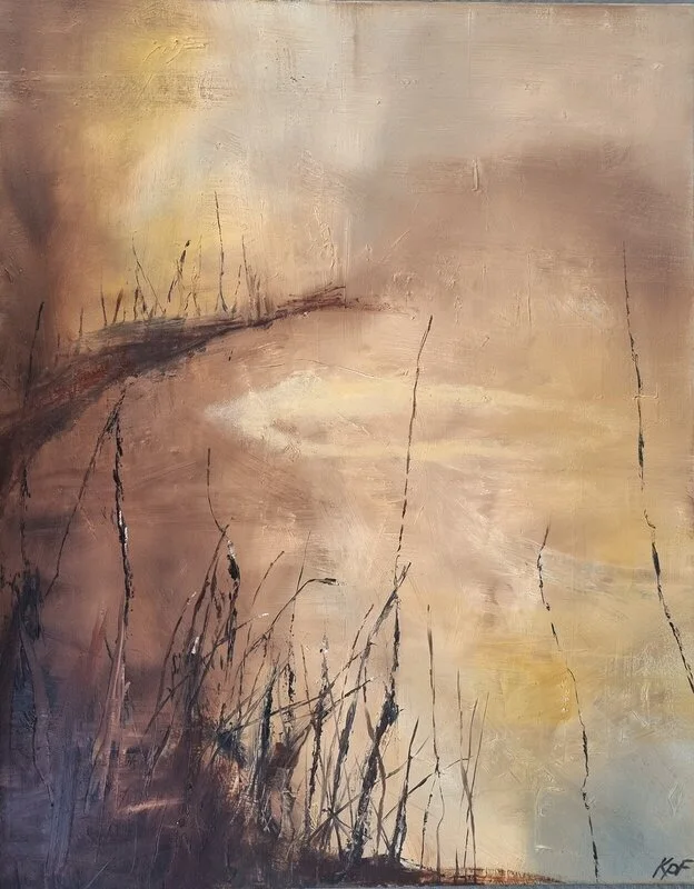 Oljemålning Into the Light av Kristina Phillips Foglin