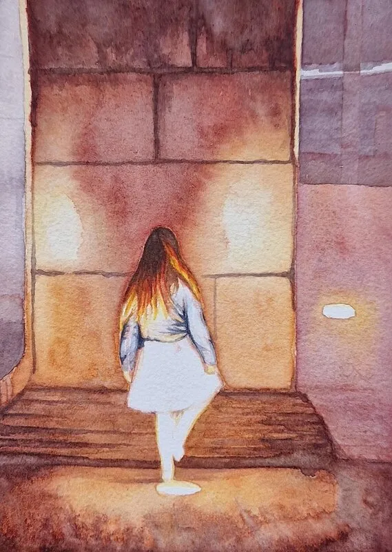 Akvarell Det dansande barnet av Isabelle Ljungbacke