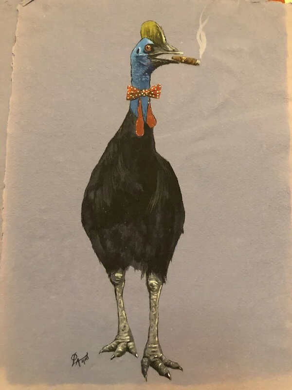 Akrylmålning Party Bird - Mr cool av Ola Art
