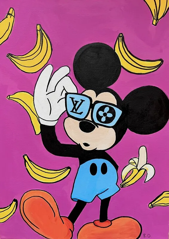 Akrylmålning Stay cool Mickey av Ronja Ojala