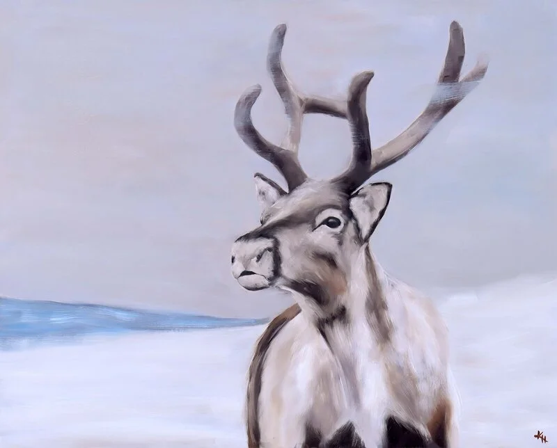 Oljemålning Whispers of winter av Kirsi Hallberg