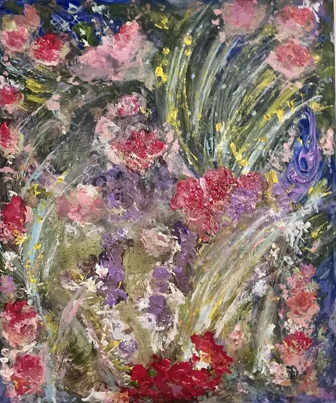 Akrylmålning Blomsterängen av Anitas Art/Anita Nyberg