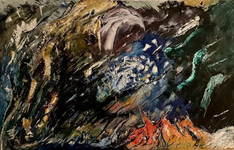 Oljemålning LOST IN TRANSITION av Rickard Rosenqvist