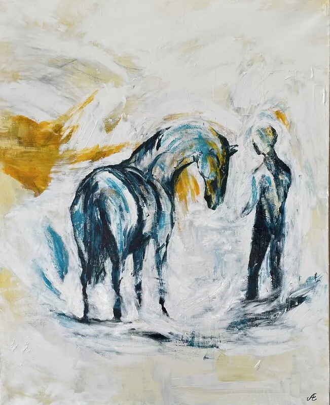 Akrylmålning Connection av Anna Eriksson