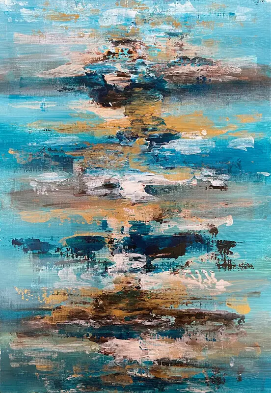 Akrylmålning Abstract Sea Series 9 av Anna Norén