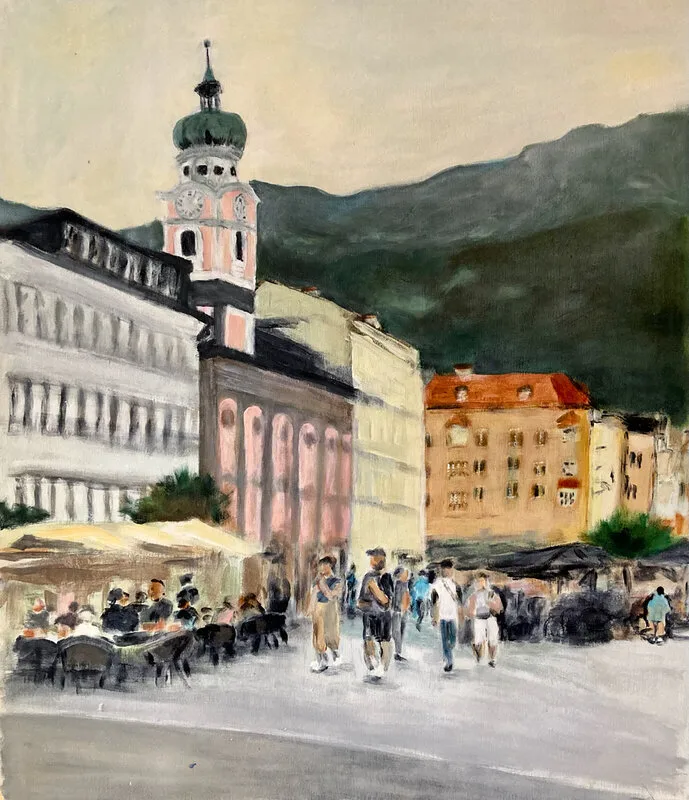 Akrylmålning Innsbruck 2 av Anna Frenning