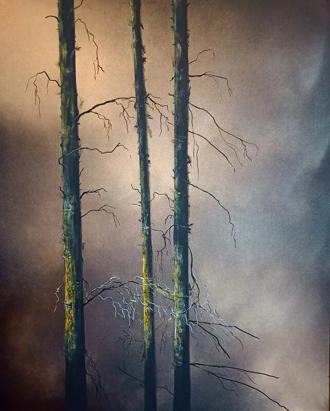 Akrylmålning Rays of Darkness av Anders Danielsson