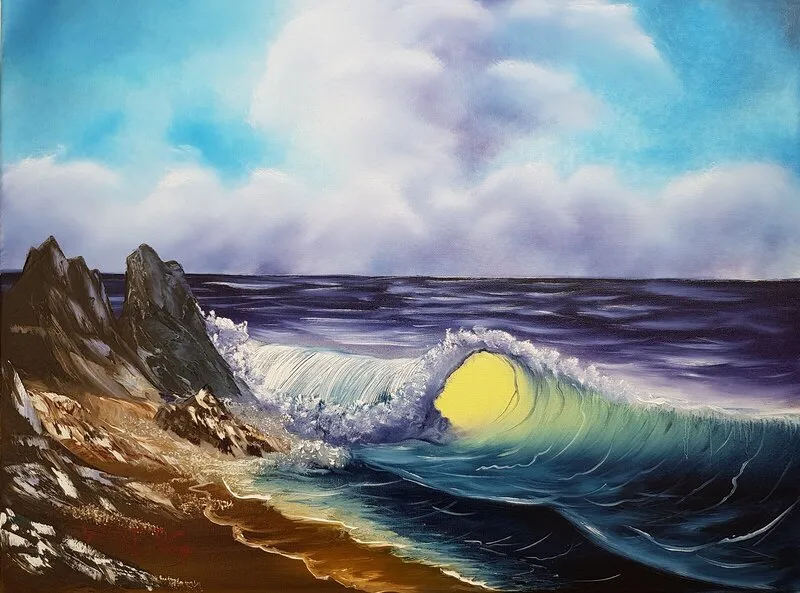 Oljemålning 15.6. Waves of Wonder av Anders Wiberg