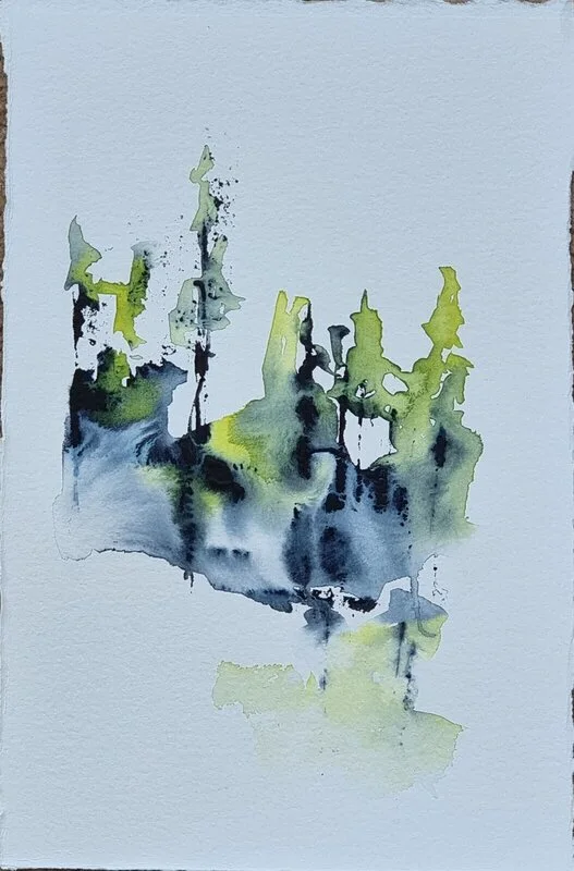 Akvarell Vårgrönska av Åsa Edlund