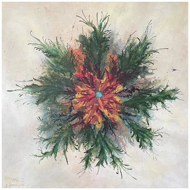 Akrylmålning In the forrest av Monica Berglin