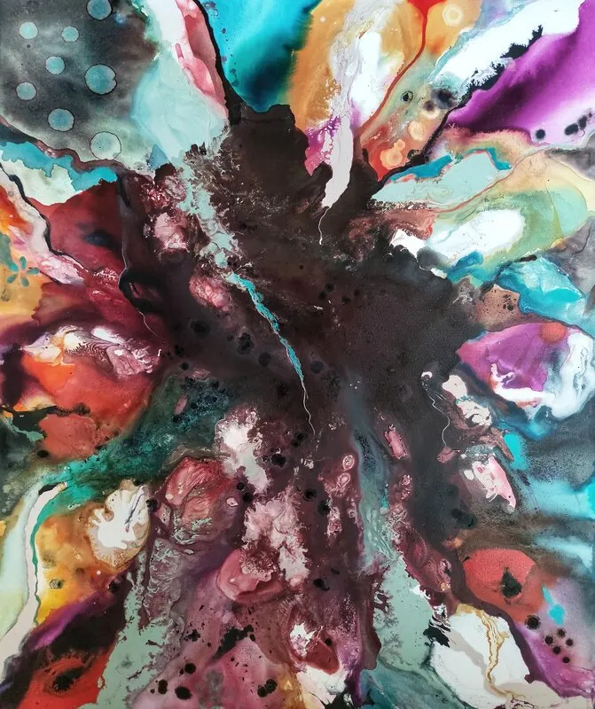 Akrylmålning CHIARA av Helena Mernissi