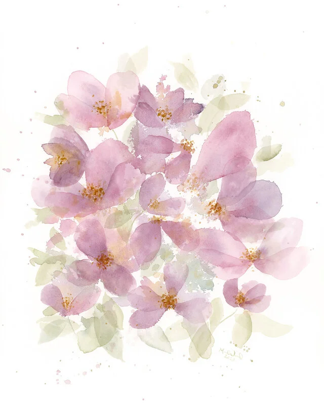 Akvarell Det blommar 6 av Matilda Wadenbäck