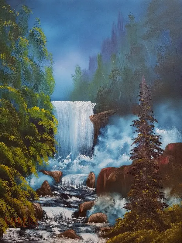 Oljemålning 16.11. Waterfall Wonder av Anders Wiberg