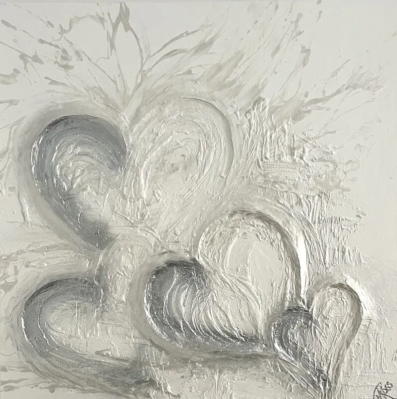 Akrylmålning Bonfire Heart av Mette Ross