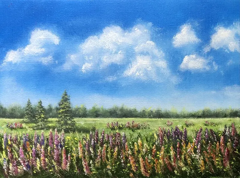 Oljemålning Invasiva av Helen Boreson Holmberg