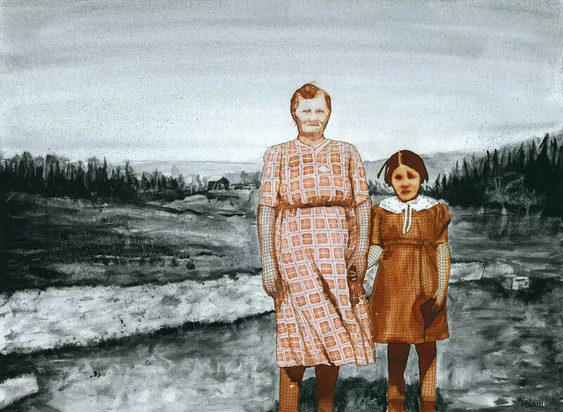 Akvarell Växte upp på landet, potatislandet av Hans Blom