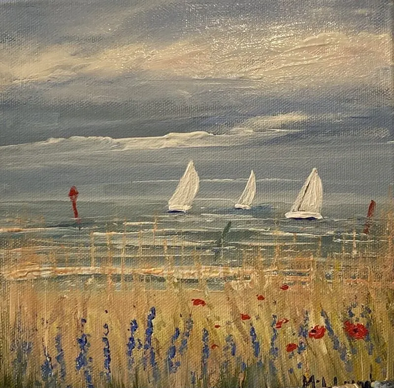 Akrylmålning Vind i seglen av Marie-Louise Ljungberg