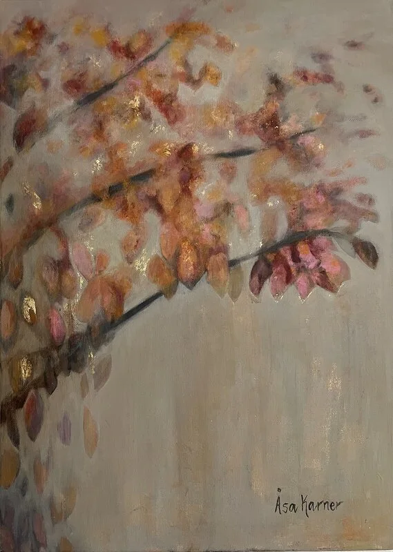 Akrylmålning Höst ur dimma av Åsa Karner