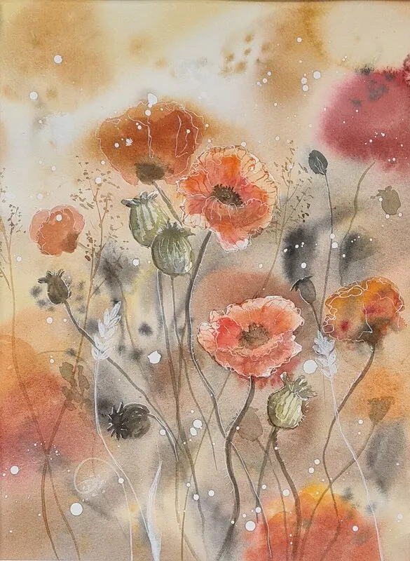 Akvarell Morningmood av Mia Älegård