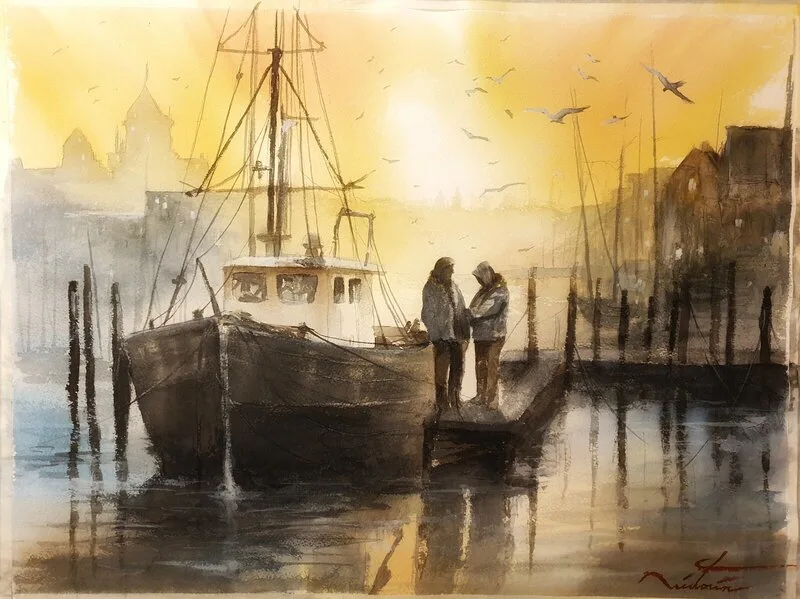 Akvarell av Joakim Wictorin