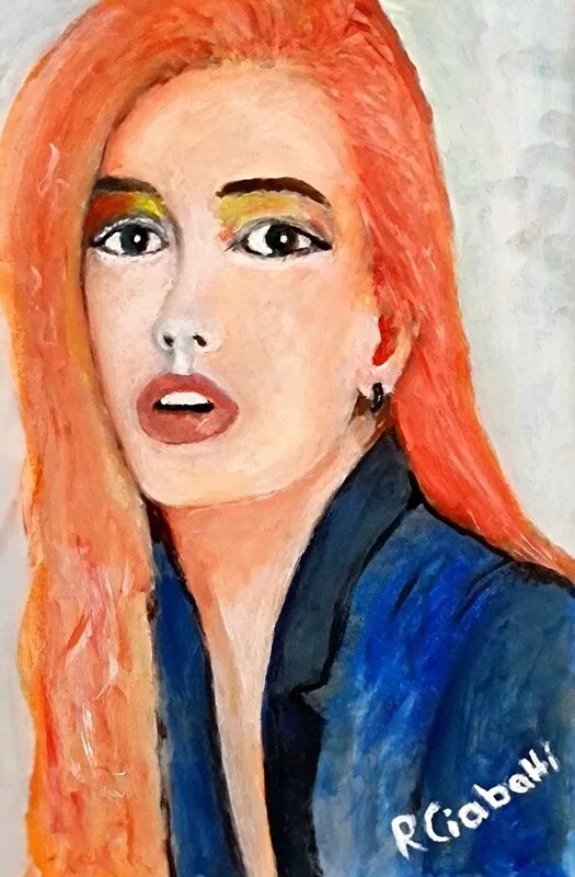 Oljemålning Donna con i capelli rossi av Robert Ciabatti