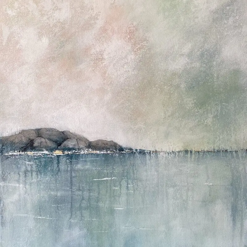 Akrylmålning Skimrande böljors suck av Monica Berglin