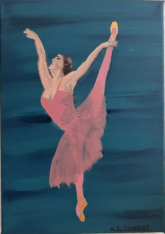 Akrylmålning Ballerina av Melanie Svensson