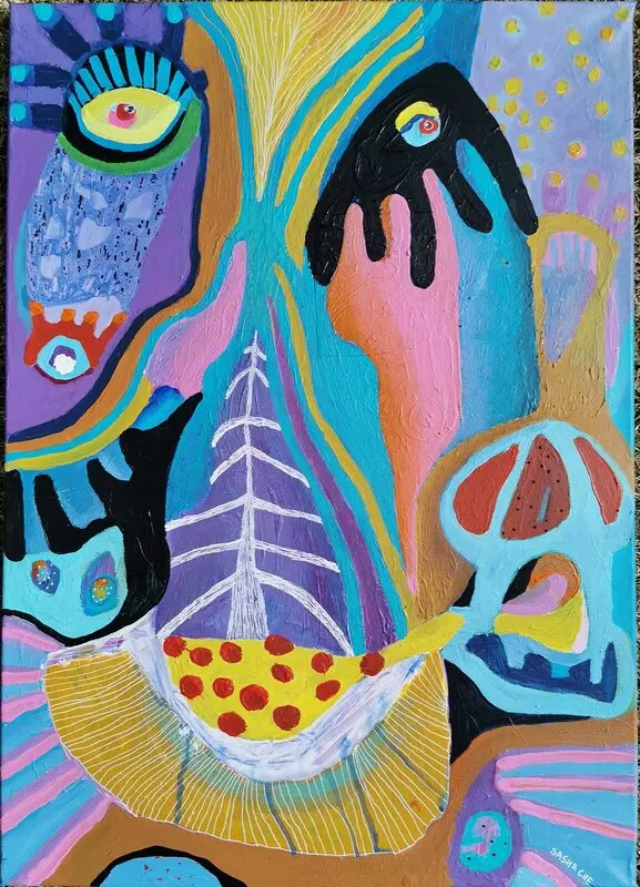 Akrylmålning Soul of a tree av Sasha Bergdahl Larsson