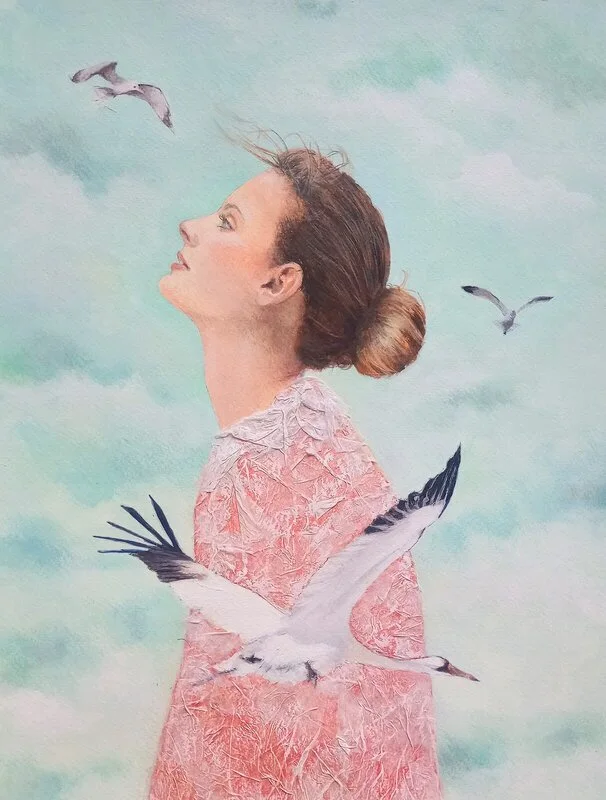 Akrylmålning Light breeze av Anna Larneryd
