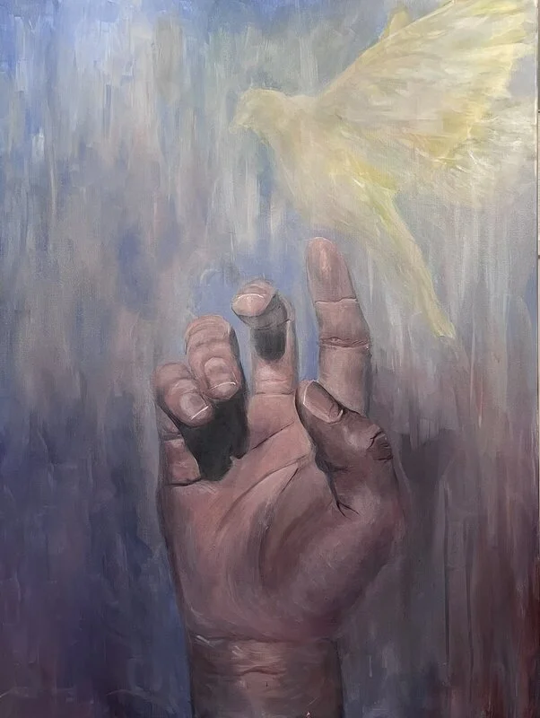 Akrylmålning Give me peace av Louise Wincrantz
