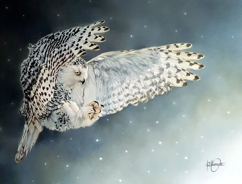 Oljemålning Snowy Approach av Ralph Murray III