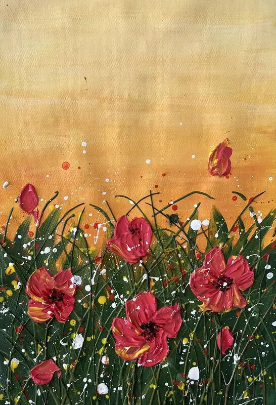 Akrylmålning Untitled av Veronica Fuchs