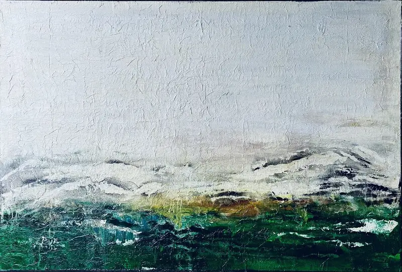 Oljemålning Damavand’s Silence 100x135 av Omid Ghorab Art