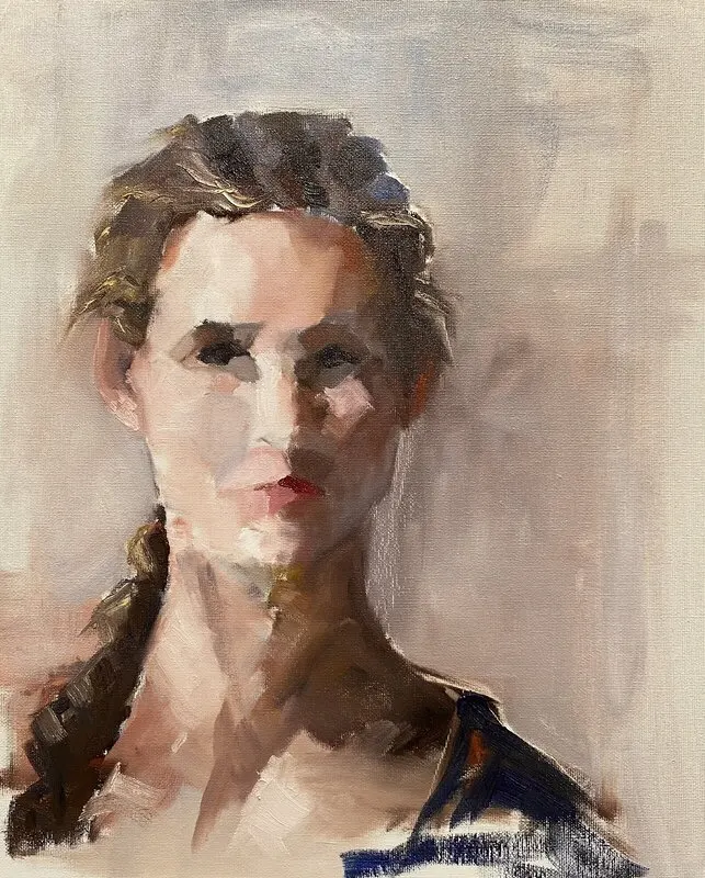 Oljemålning Porträttstudie av Margareta Bergetun