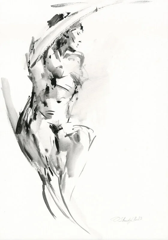 Akvarell Skissen från nakensessionen, 45 av Olga Sternyk