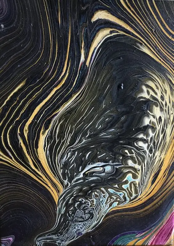 Akrylmålning Lava from the volcano. av Britt Jennhag