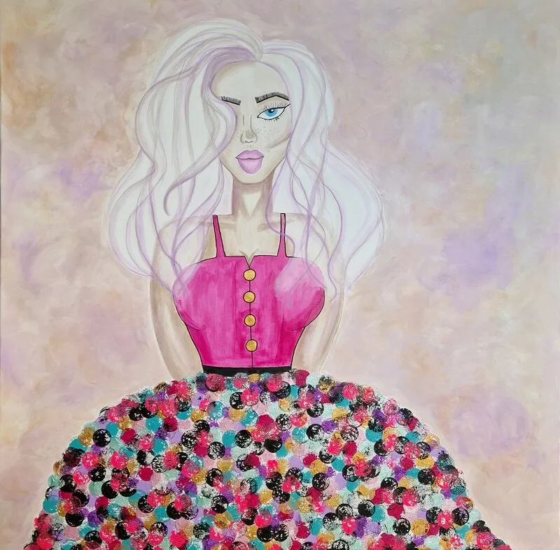 Akrylmålning Light of the party av Stina Magnusson Otter