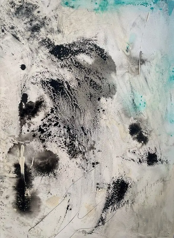 Akrylmålning Falling from grace av Katrin Berglund Karlsson