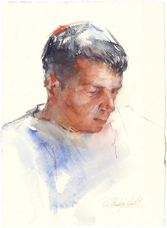 Akvarell Porträtt av Olga Sternyk