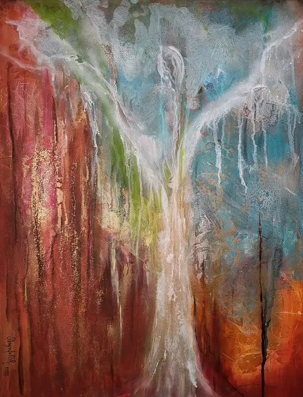 Akrylmålning Sandalphon av SkogsdottiR / Charlotta Pettersson