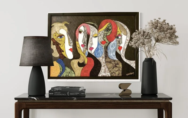 Akrylmålning Togheter av Susanna Schroderus Svensson