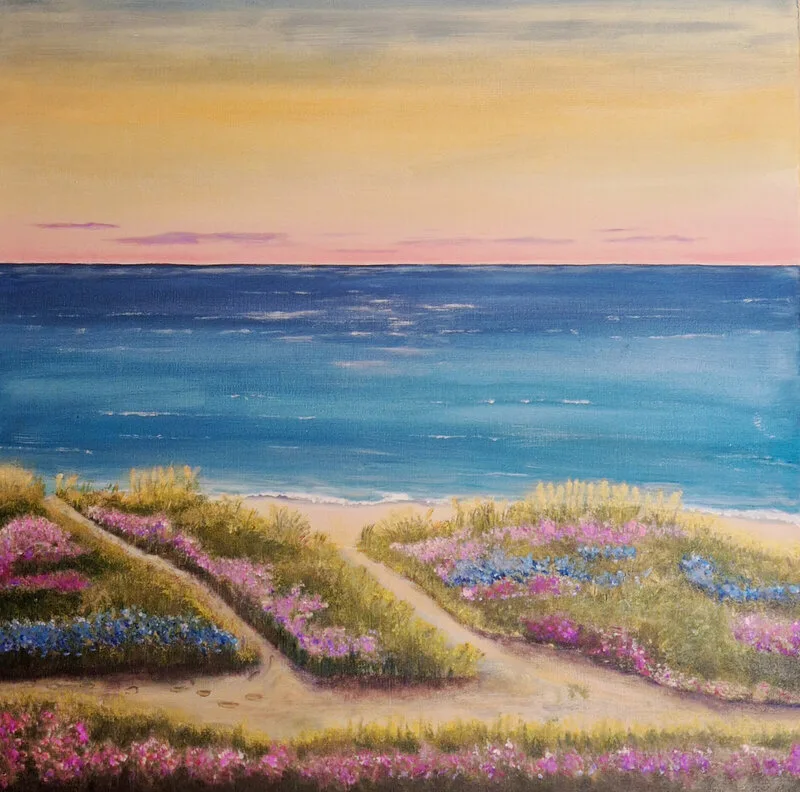 Akrylmålning Stranden av Pia K. Egeriis