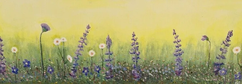 Akrylmålning Sommaräng av Pia K. Egeriis